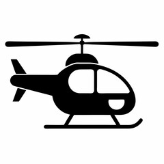  Helicopter black vector on white background.