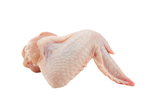 Raw chicken wings isolated on black background for cooking and food photography and recipe ideas and meal prep on transparent background