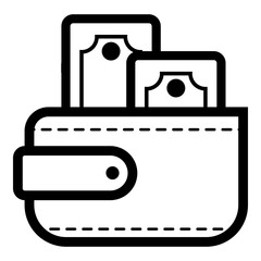 Outine Dollar Wallet Icon