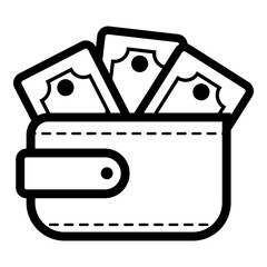 Outine Dollar Wallet Icon