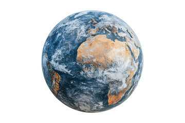 Earth planet satellite view isolated on transparent background