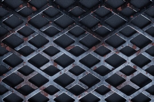 3D Rusted Metal Mesh with Carbon Fiber Background