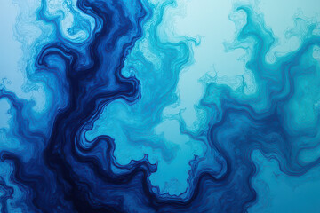 Fototapeta premium Mesmerizing Ink in Water: Indigo & Mint Dance in Dreamlike Patterns