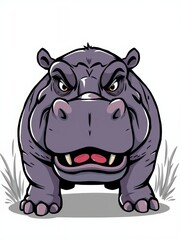 Fototapeta premium an image of a cartoon hippo with a big smile, there is a cartoon hippo with a very big smile on his face