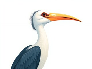 Fototapeta premium an image of a bird with a long beak and a long bill, there is a bird with a long beak standing on a white surface