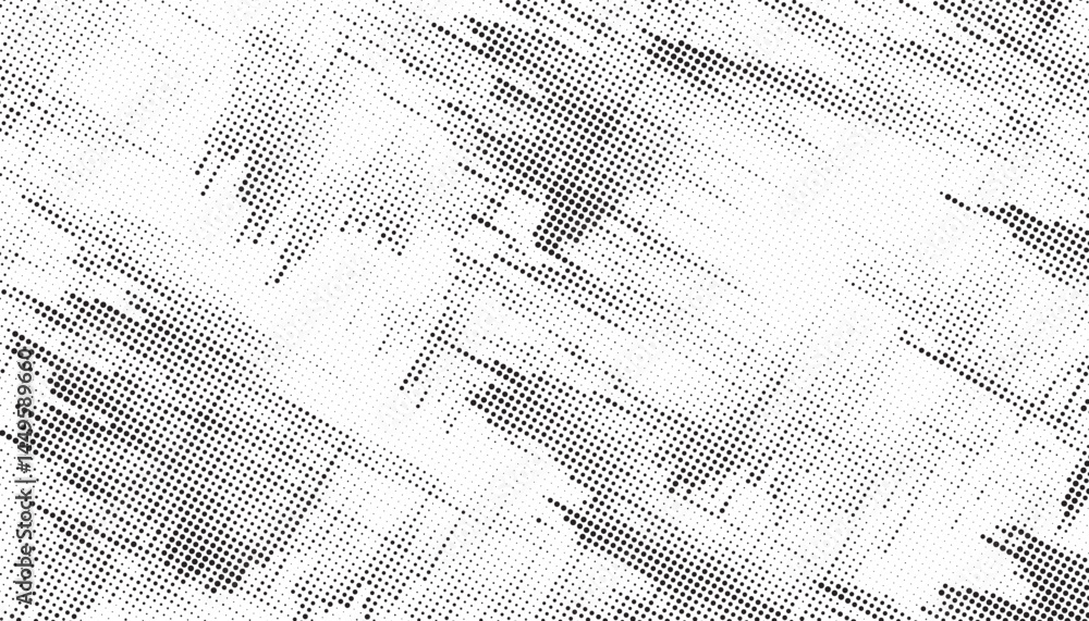 Poster Halftone vector background. Monochrome halftone pattern. Abstract geometric dots background. Pop Art comic gradient black white texture. Design for presentation banner, poster, flyer, business card.