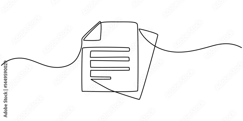 Poster clipboard with checklist icon continuous one line drawing of outline vector illustration, one contin