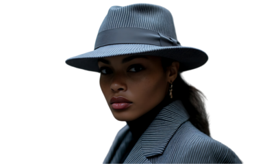 Portrait of a Woman in a Gray Hat and Coat