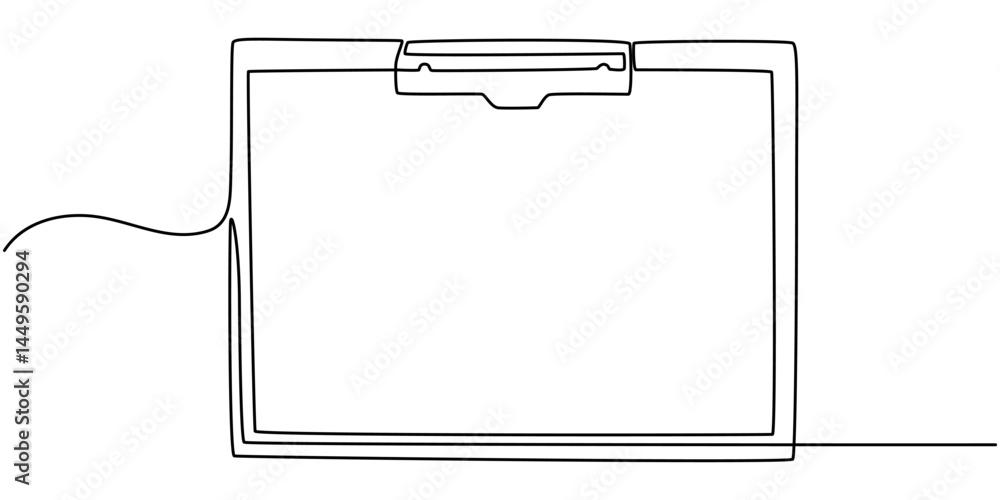 Poster continuous line drawing of survey icon. hand drawn symbol vector illustration, continuous line clipb