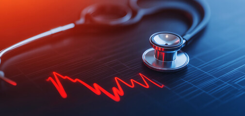 Stethoscope electronic futuristic medical healthcare heartbeat cardiology technology diagnostic equipment hospital clinic innovation digital