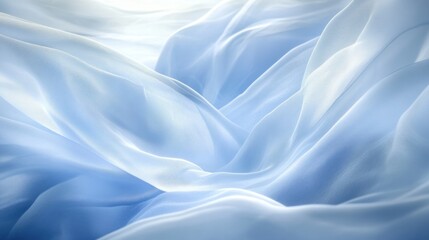 Fototapeta premium Soft, flowing fabric with light blue hues.