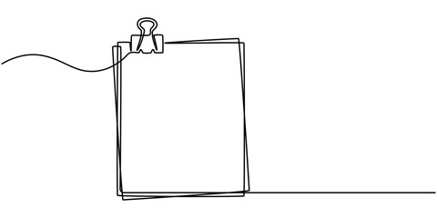 Continuous Line Drawing of Survey Icon. Hand Drawn Symbol Vector Illustration, Continuous Line Clipboard Illustration Concept, Checklist Continuous Line Icon, Frame clipboard continuous one line draw.