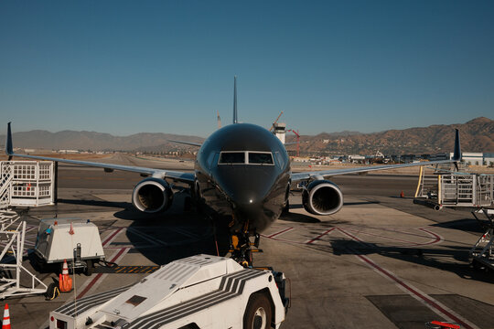 airplane parked in airport 
