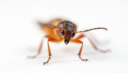 Close-up of a single insect on pure white background, high-resolution, arthropod