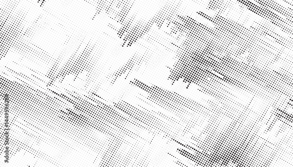 Aufkleber Abstract grunge halftone background. Retro comic grain pixel texture. Dots cartoon wallpaper. Pop art fading wavy gradient pattern. Vector vanishing gritty backdrop.