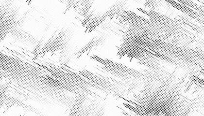 Abstract grunge halftone background. Retro comic grain pixel texture. Dots cartoon wallpaper. Pop art fading wavy gradient pattern. Vector vanishing gritty backdrop.