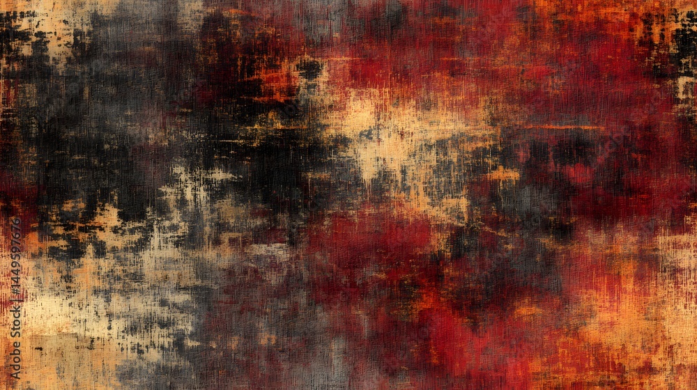Aufkleber abstract design with a combination of textures and warm colors.