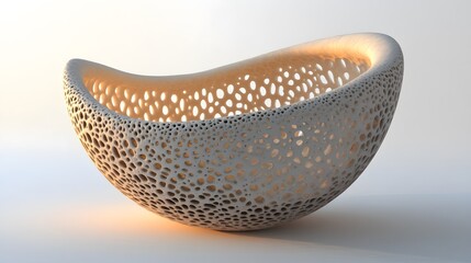 Fototapeta premium Abstract Porous Bowl 3D Render Organic Design
