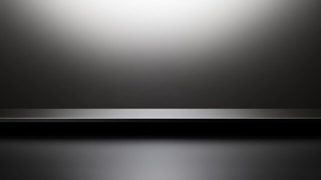 Modern product display platform with a dark gradient background studio