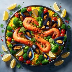 fresh vegetables on a plate, seafood delicious.