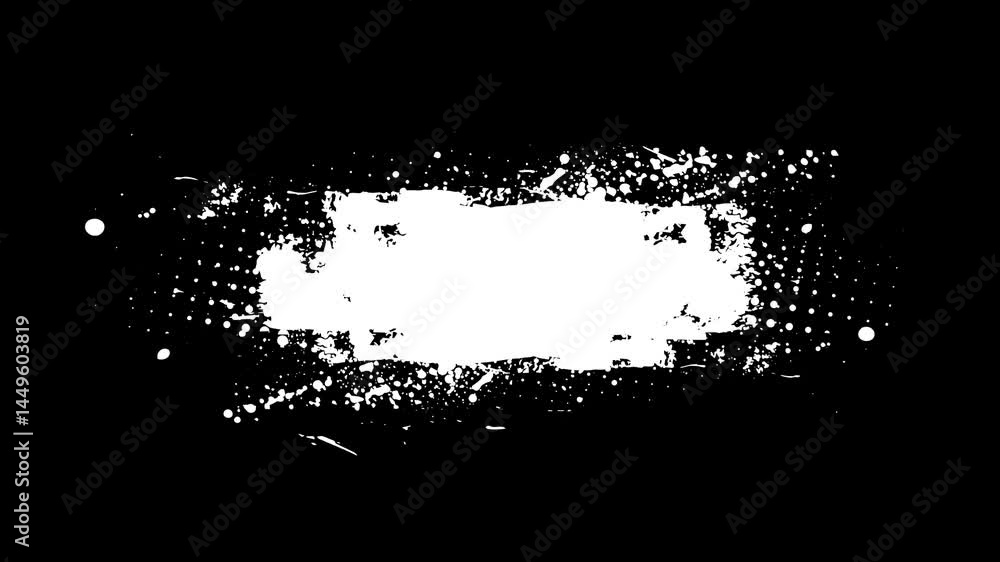Poster brush strokes on black background,grunge animation, loop animation, abstract hand drawn elements,fra