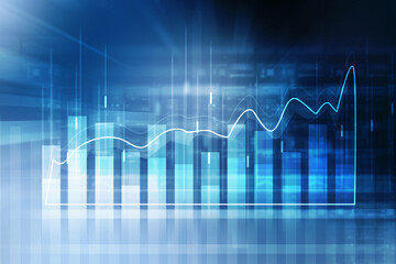 2d illustration Stock market online business concept. business Graph 
