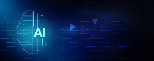 2d illustration Artificial Intelligence (AI) concept