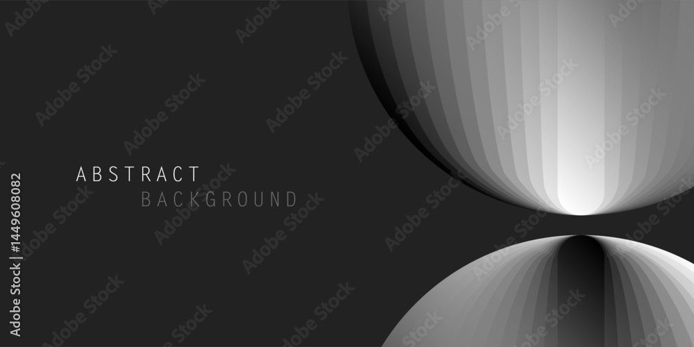 Poster minimalist black and white abstract design featuring two spherical forms above each other. the smoot
