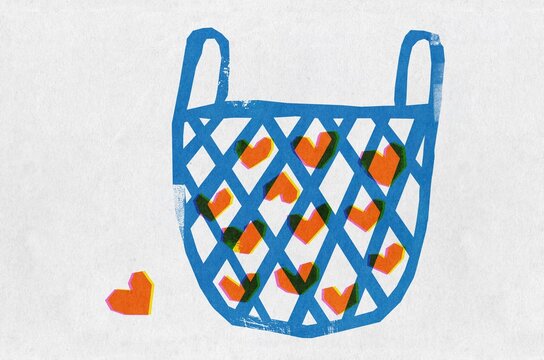 Hearts in a Basket. Like concept, social media