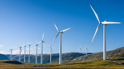 Wind turbines, Smoela wind park, Norway