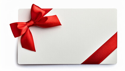 Gift Card with Red Ribbon and Bow