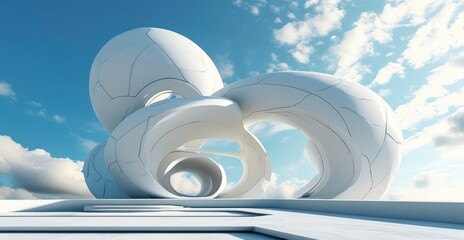 abstract white futuristic architecture