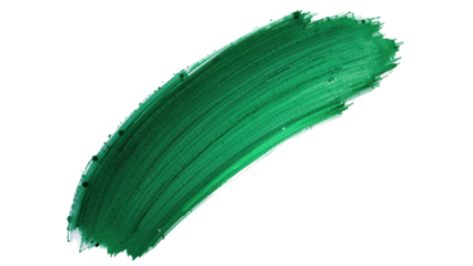 Dynamic abstract composition of brushstrokes in shades of green and various colors. isolated on tranpsarent png