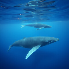 Fototapeta premium Sperm whales underwater