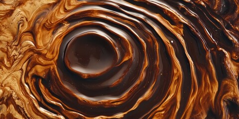Abstract swirls of chocolatey liquid art