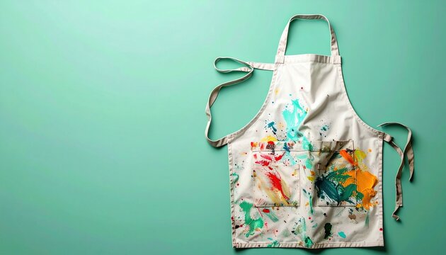 Creative painting session home studio image of art supplies bright environment top-down view artistic expression