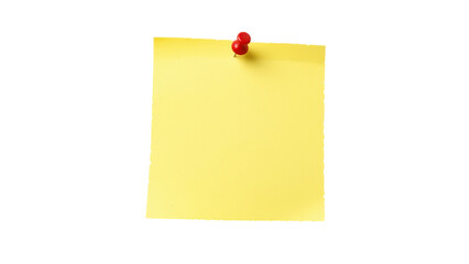 yellow sticky note pinned isolated on tranpsarent png