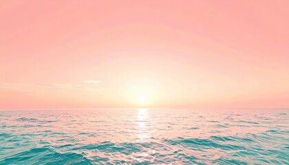 Obraz premium Tranquil sunset over the ocean beachfront scenic landscape serene environment aerial view nature's beauty