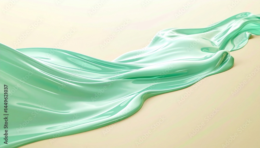 Poster flowing mint green liquid studio abstract image soft texture close-up view art concept for creative 
