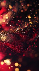 Red and gold sparkling abstract background