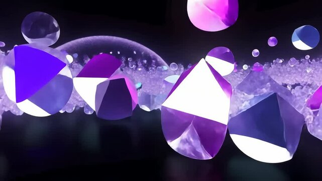 Abstract blue purple particles of optical fiber