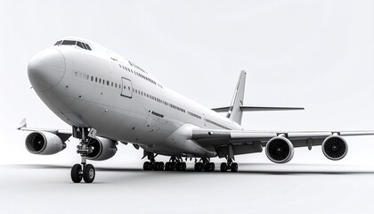 Obraz premium White airplane on plain background