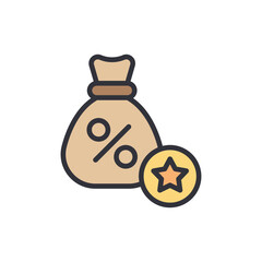 Franchise sale colored icons, minimalist vector illustration ,simple transparent graphic element .Isolated on white background