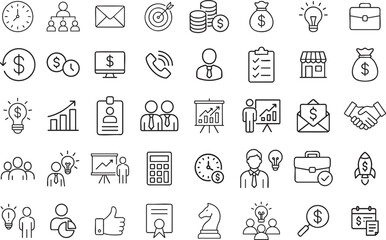 Business Icons Set, Vector Illustration.