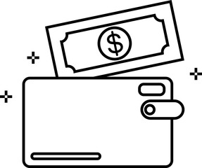 Outine Dollar Wallet Icon