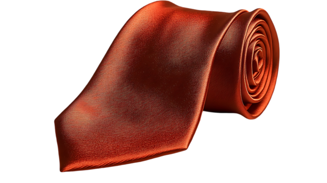Rolled Red Textured Tie on Black Background