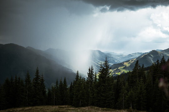Storm Rolling Over Mountain Landscape