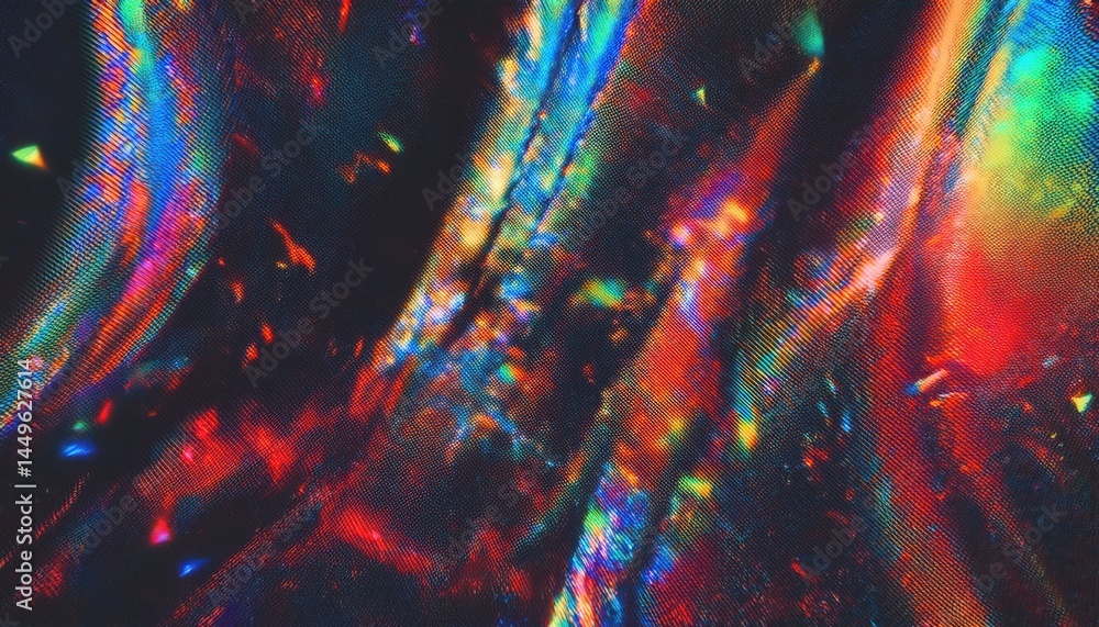 Poster vibrant holographic texture with rainbow light refractions and iridescent shimmer for digital backgr