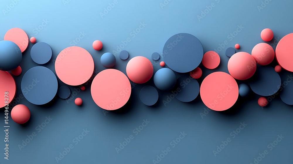 Poster abstract spheres and circles simple background