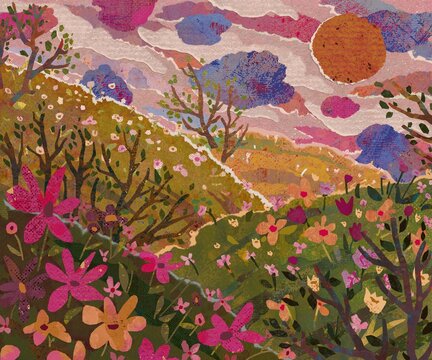 Collage of summer landscape